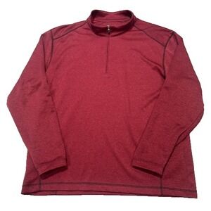 Pebble‎ Beach Men's Performance 1/4 Zip Long Sleeve Red Golf Pullover - Size L